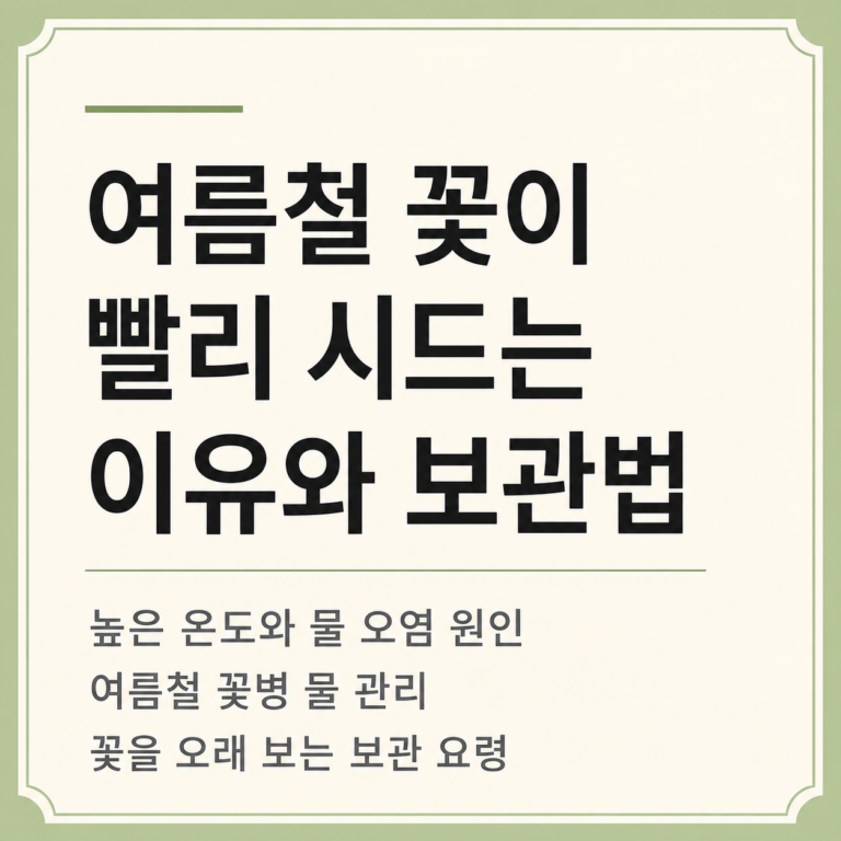 여름철 꽃이 빨리 시드는 이유와 오래 보관하는 방법