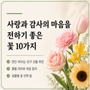 사랑과 감사의 마음을 전하기 좋은 꽃말을 가진 꽃 10가지