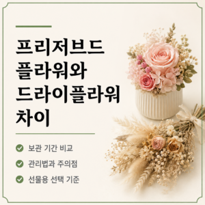 프리저브드 플라워와 드라이플라워의 차이｜보관 기간과 관리법 비교