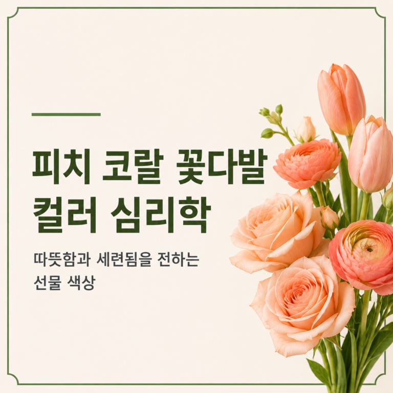 피치·코랄 꽃다발 컬러 심리학｜따뜻함과 세련됨을 전하는 선물 색상